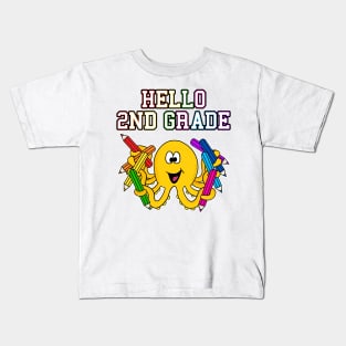 Hello 2nd Grade Octopus Back To School Kids T-Shirt